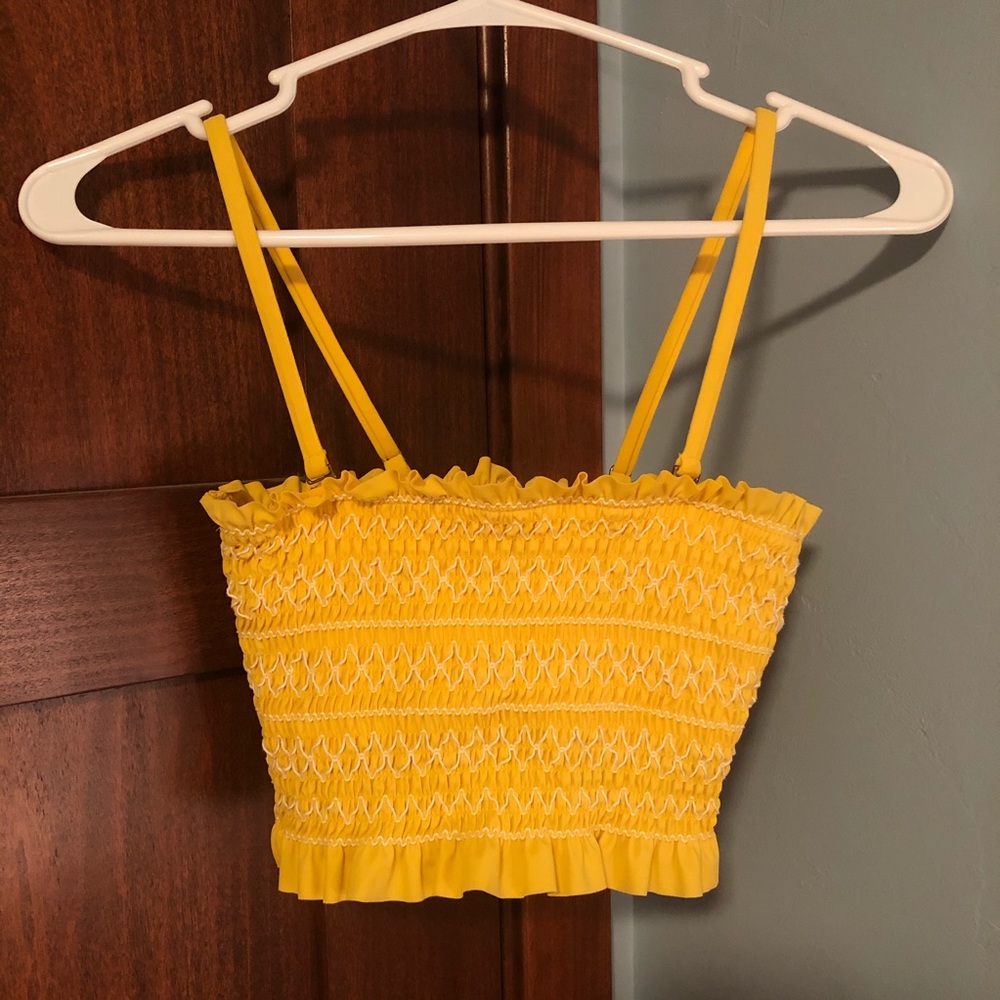 Yellow Bandeau Swim Top